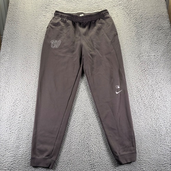 Nike Washington Nationals MLB Jogger Pants Mens Polyester Cotton Pockets Swoosh - Picture 1 of 10